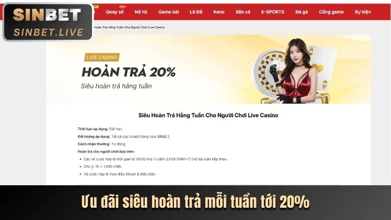 Ưu đãi hoàn trả hàng ngày/tuần w88 game